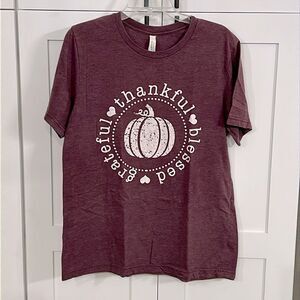 Canvas grateful thankful blessed Top/T-Shirt - L - EUC